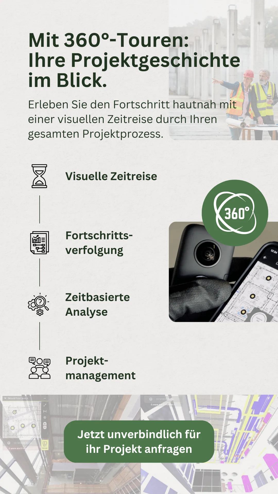 Mit 360°-Bildern Ihre Projektgeschichte im Blick Zielgruppe Projekt-Leiter