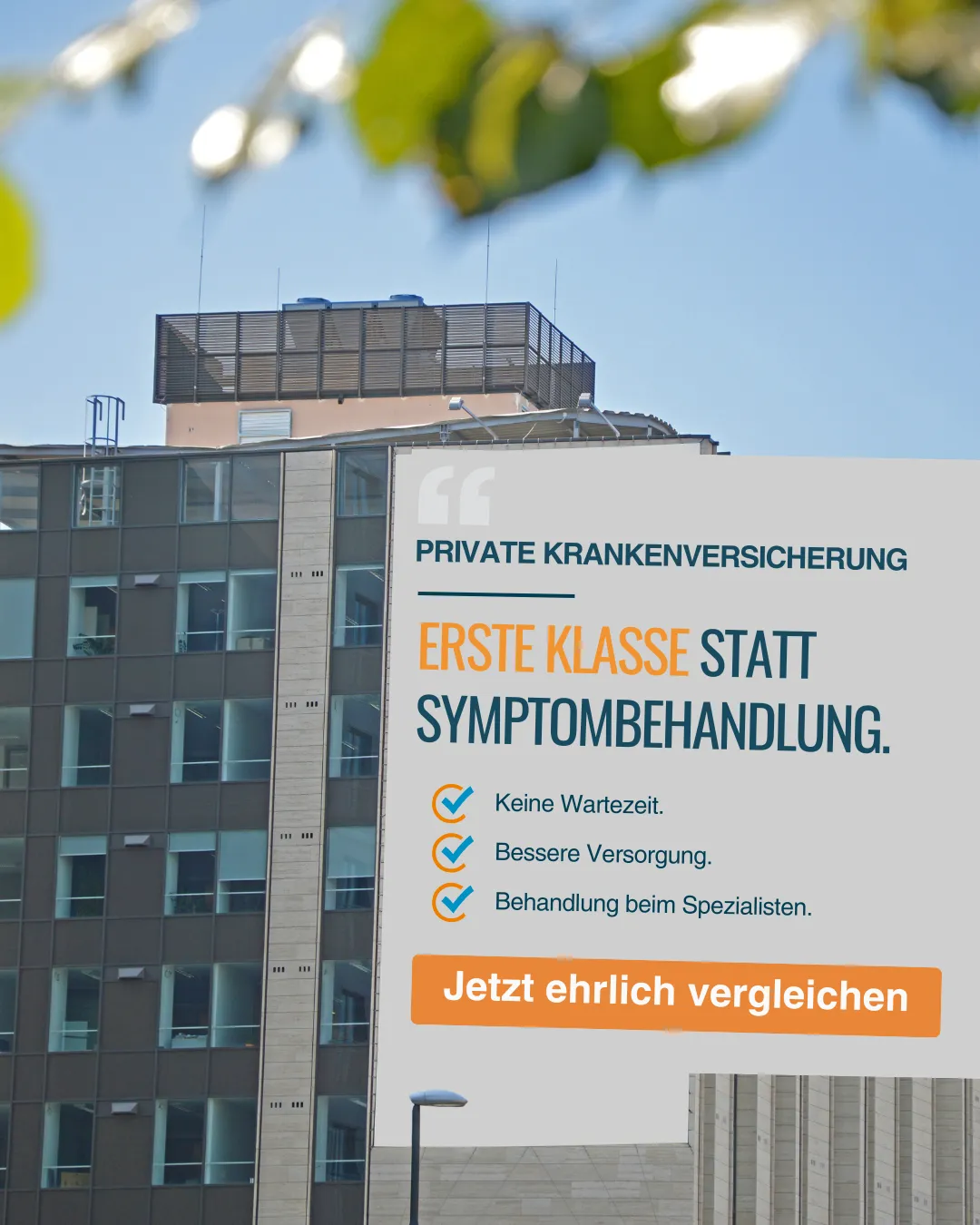 VC24 Social Ad — Erste Klasse statt Symptombehandlung mit drei Trust-Bullets