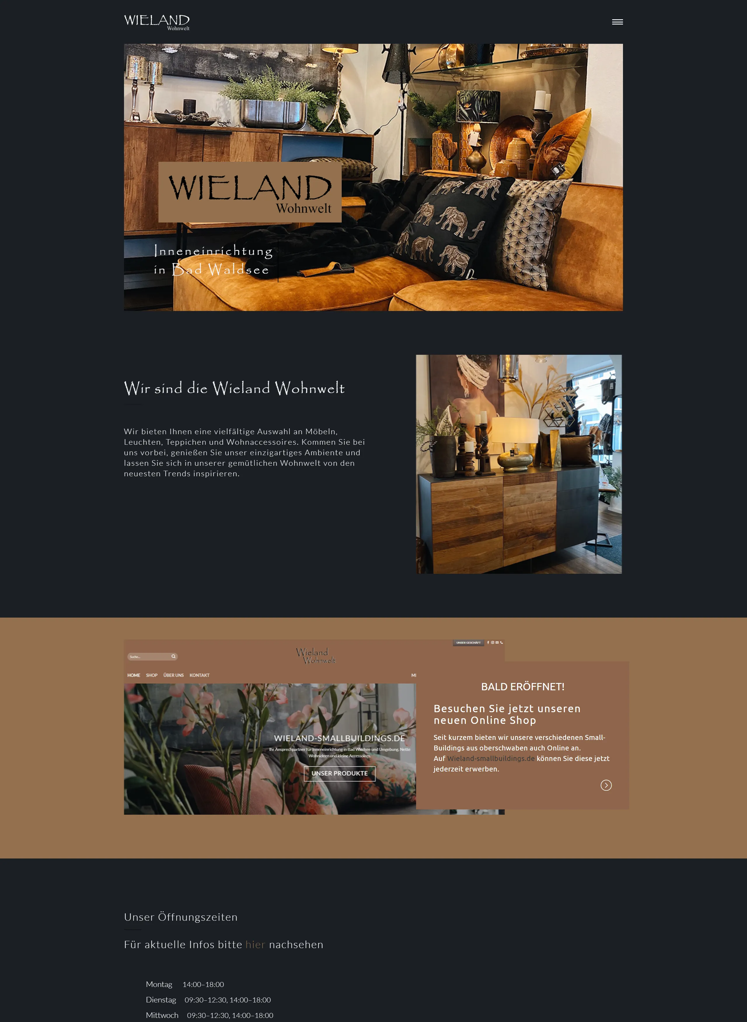Wieland Wohnwelt Webseite Sreenshot