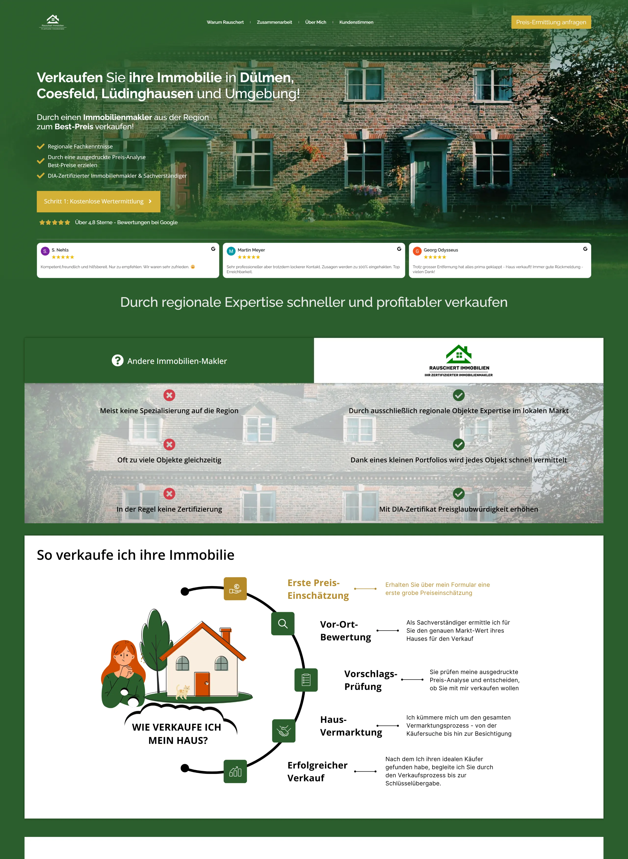 Rauschert Immobilien Landingpage Screenshot