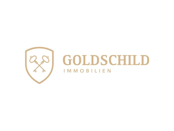 Goldschild Immobilien — Logo Wappen mit gekreuzten Schlüsseln
