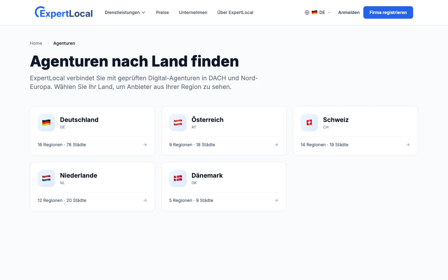 ExpertLocal Such-Ergebnisse mit Filterleiste