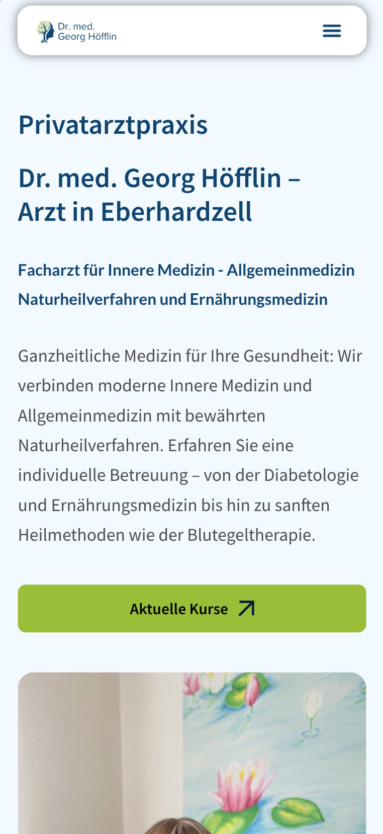 Mobiler Hero-Screenshot der Website von Dr. med. Georg Höfflin